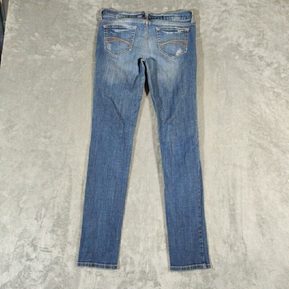 Decree Jeans Womens 5 Blue Super Skinny Distressed Stretch - Picture 4 of 10